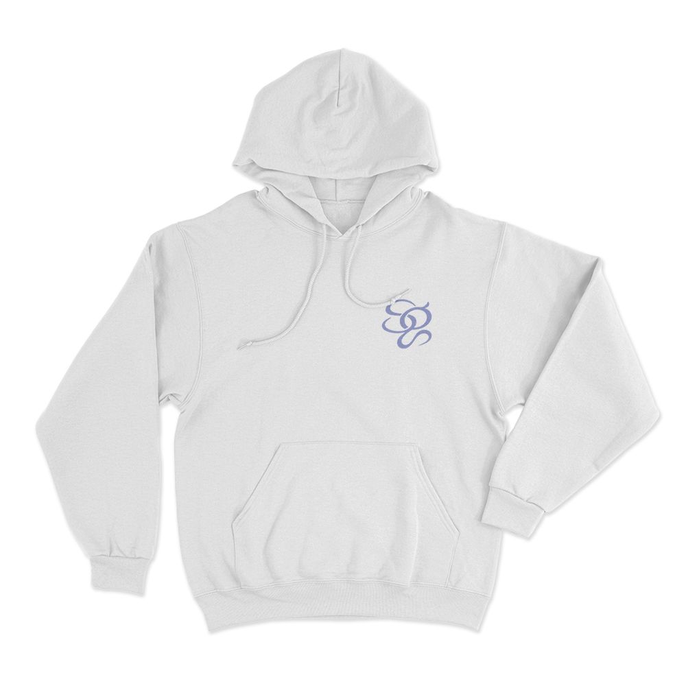 Maghla Lavender Monogram Unisex Hoodie White Maghla Lavender Monogram Unisex Hoodie White