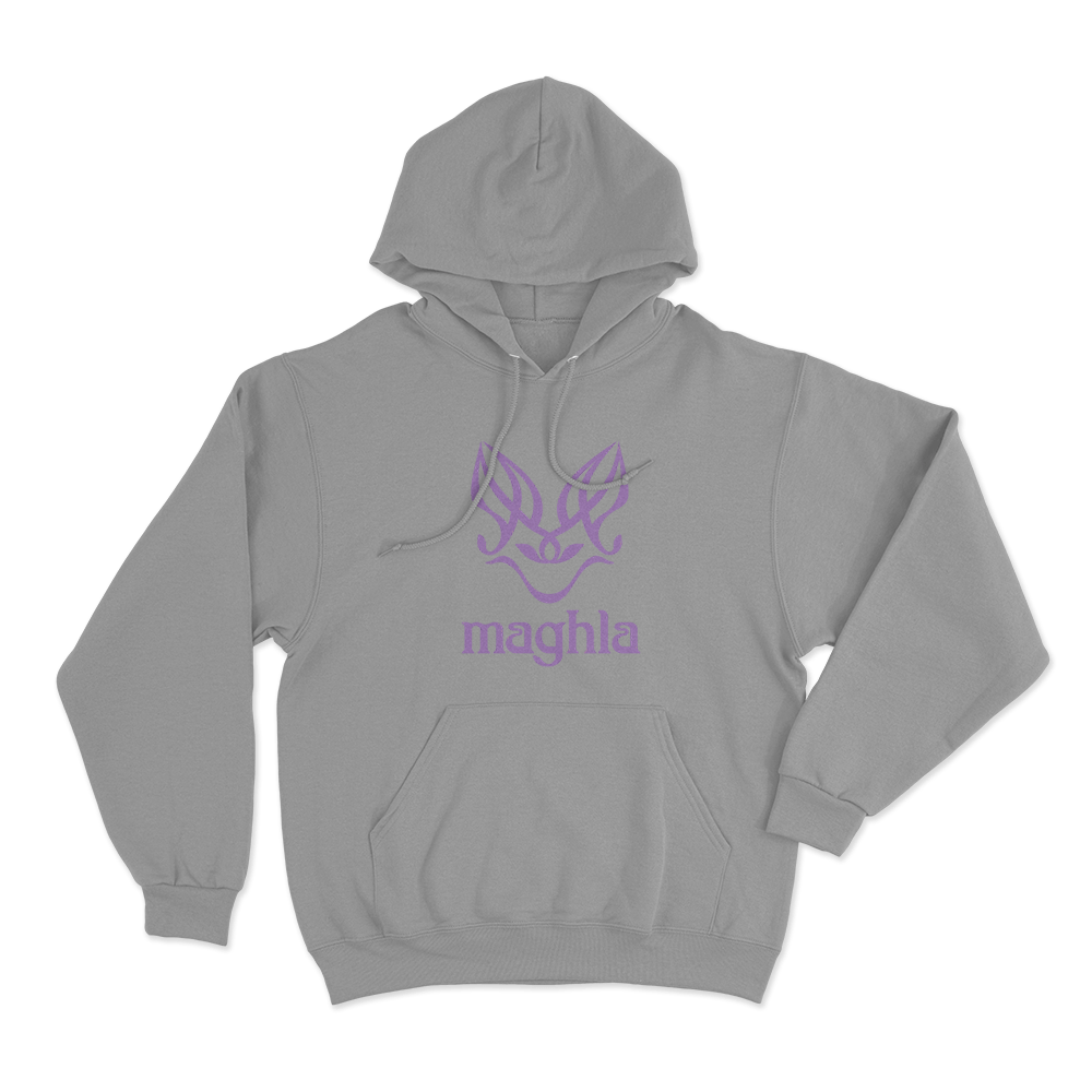 Maghla Purple Bat Emblem Unisex Hoodie Grey Maghla Purple Bat Emblem Unisex Hoodie Grey