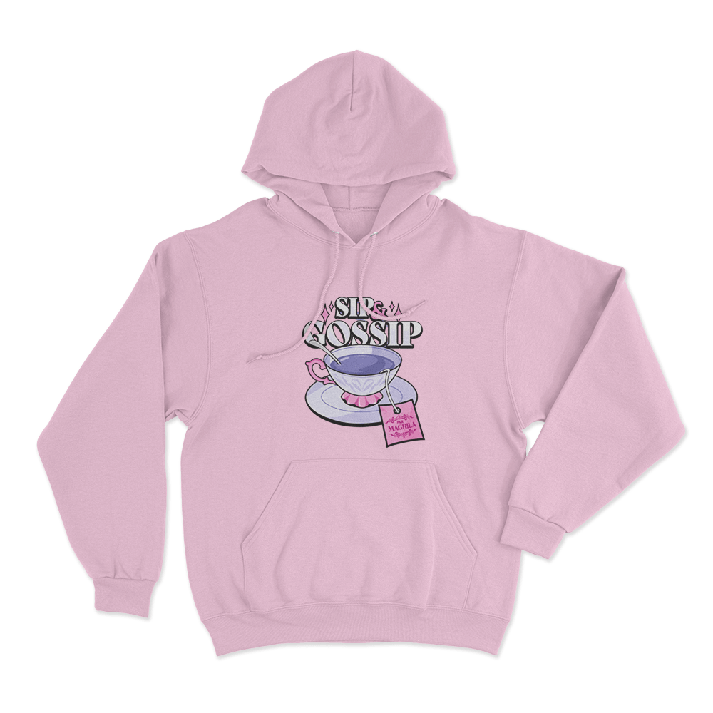 Maghla Sip & Gossip Tea Cup Unisex Hoodie Pink Maghla Sip Gossip Tea Cup Unisex Hoodie Pink